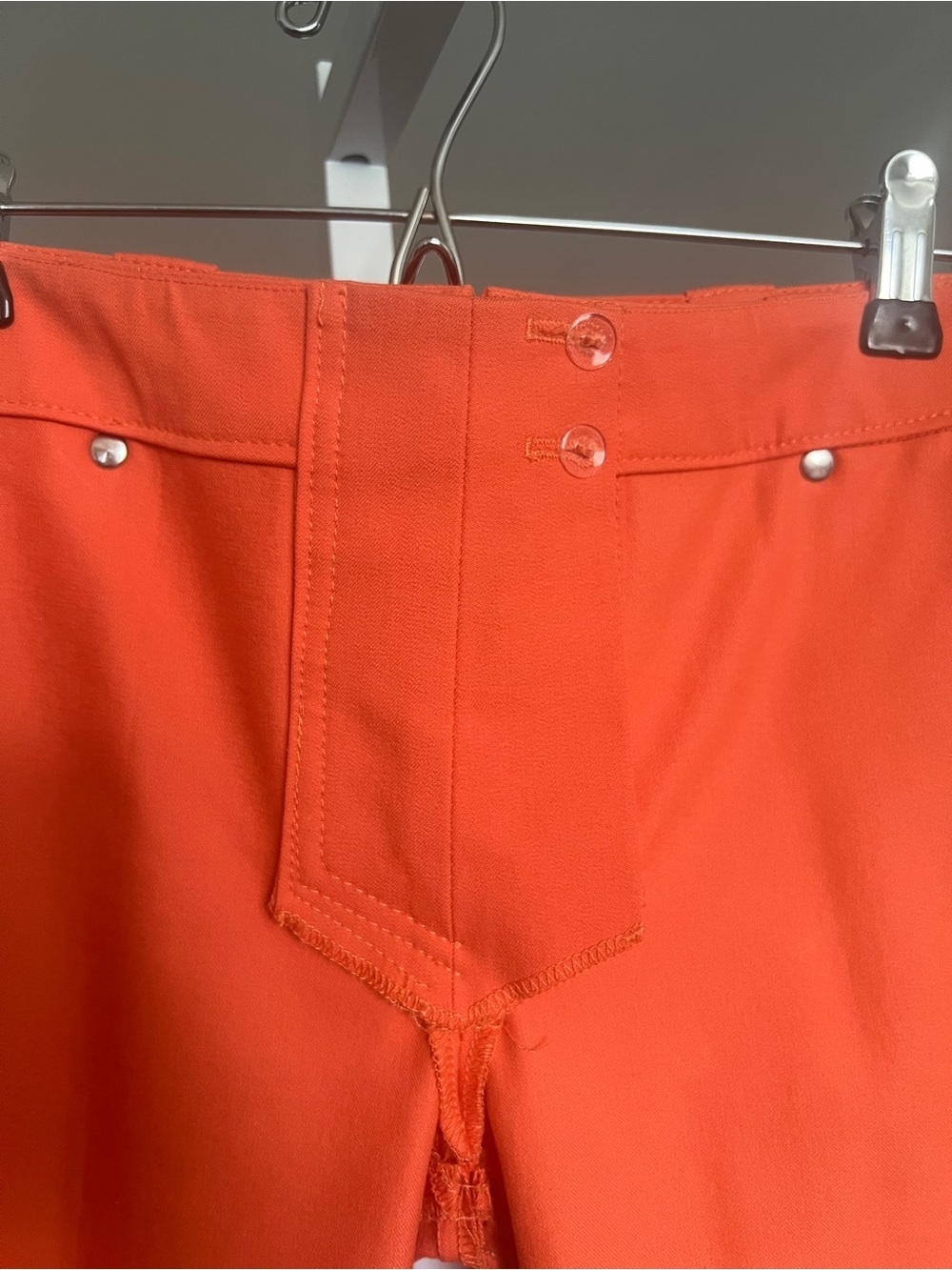 Escada Lace Up Front Orange Pants SZ 34/XS Vacation Summer Casual Mini Flare Leg - Picture 5 of 14
